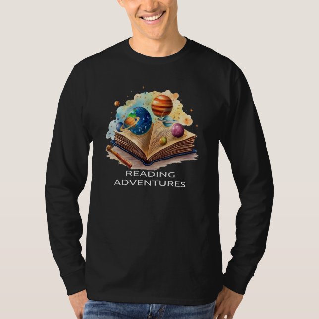 Astronomy Books  Reading Passion For Universe Plan T Shirt (Framsida)