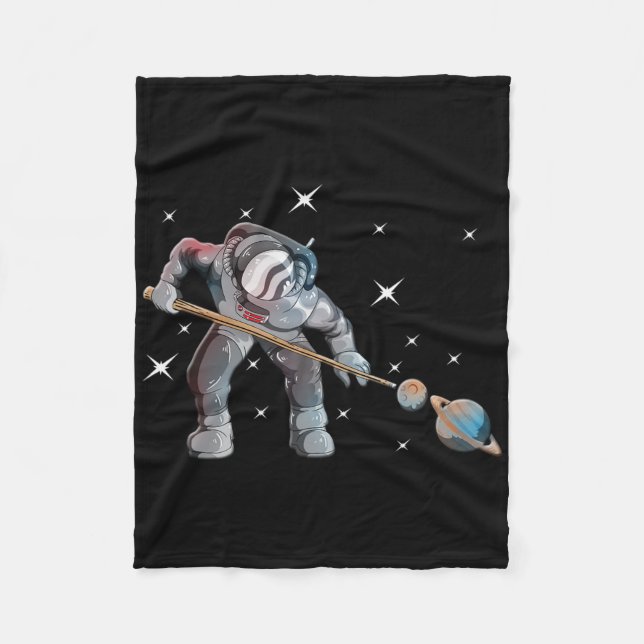 Astronomy Galaxy Billiard Player Astronaut Bassäng Fleecefilt (Framsidan)