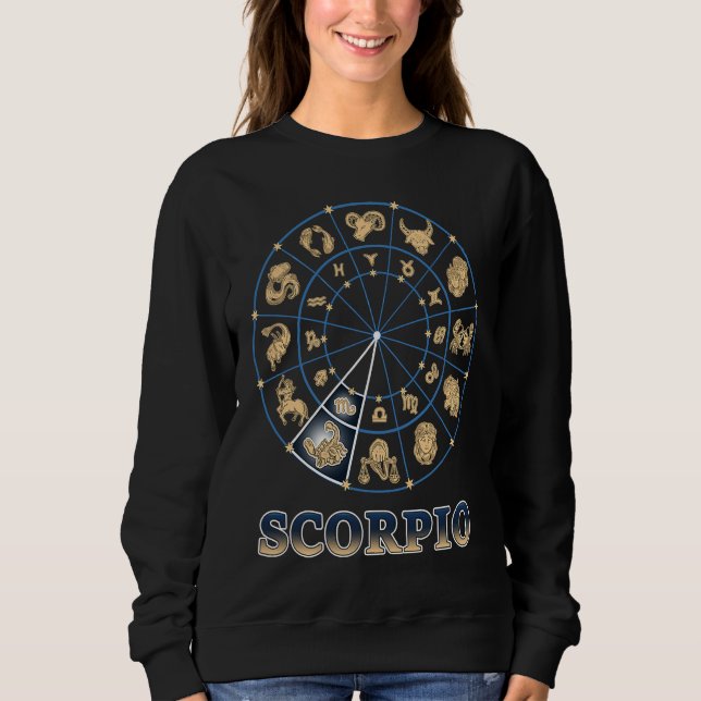 Astronomy Horoscope Ascendant Zodiac Sign Scorpio T Shirt (Framsida)