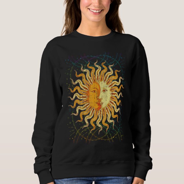 Astronomy Sun Moon Celestial Bodies Bohemian Astro T Shirt (Framsida)