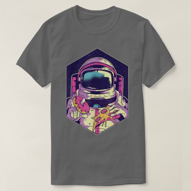 Astronout med Pizzaslice Pizza Astronaut T-Shirt (Design framsida)