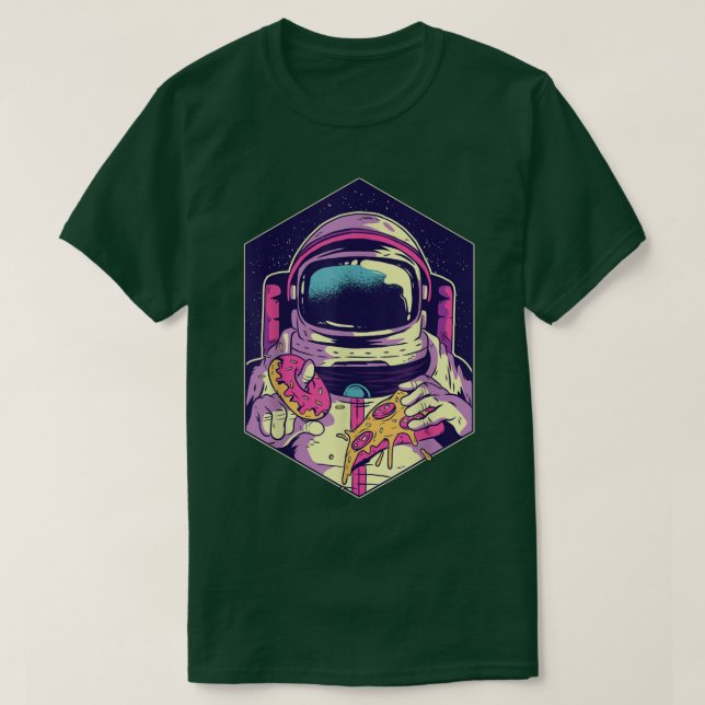 Astronout med Pizzaslice Pizza Astronaut T-Shirt (Design framsida)