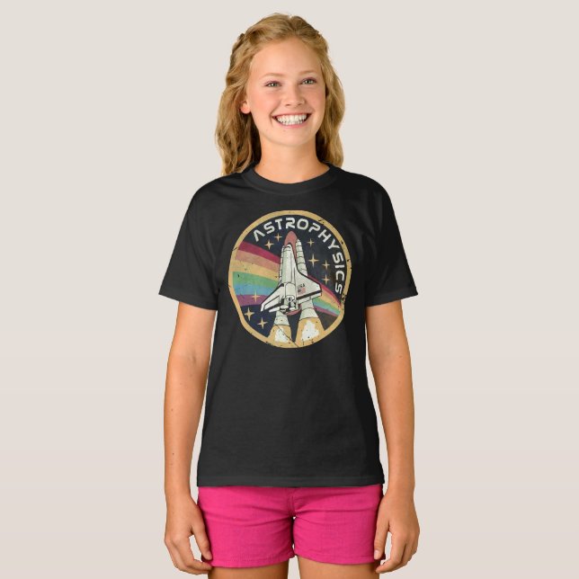 Astrophysics Vintage Emblem V02 T Shirt (Hel framsida)