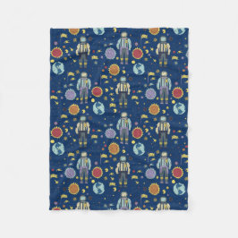 Astrounaut Space Man Colorful Fleecefilt