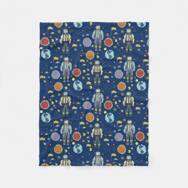 Astrounaut Space Man Colorful Fleecefilt (Framsidan)