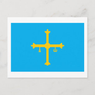 Asturias Flagga Postcard Vykort
