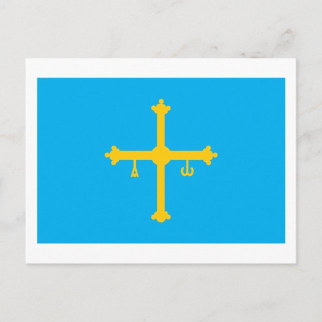 Asturias Flagga Postcard Vykort (Framsida)