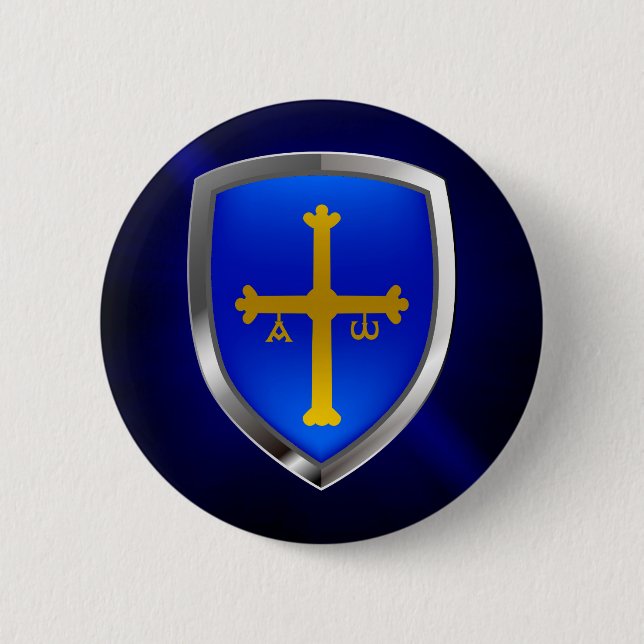 Asturias metallisk Emblem Knapp (Framsida)