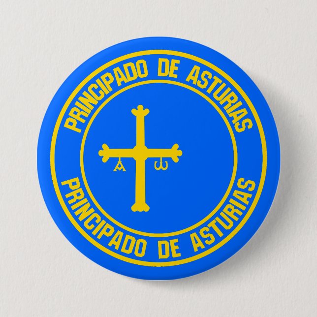 Asturias Round Emblem Knapp (Framsida)