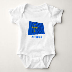 Asturias som vinkar flagga med namn tee shirt