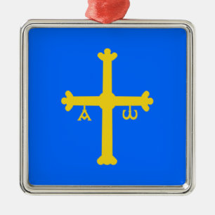 Asturias (Spanien) flagga Julgransprydnad Metall
