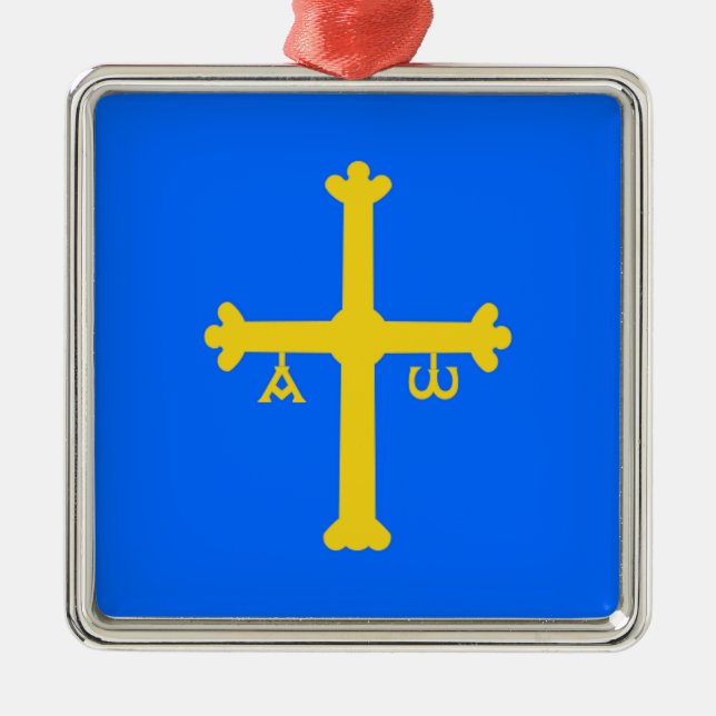 Asturias (Spanien) flagga Julgransprydnad Metall (Framsidan)