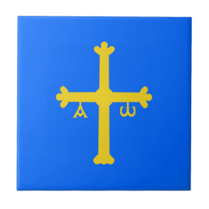 Asturias (Spanien) flagga Kakelplatta