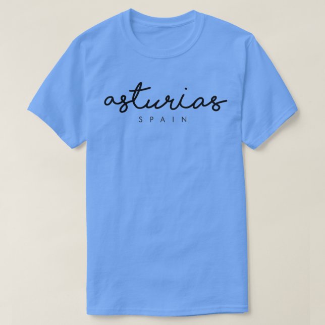 asturias tipografi Minimalistisk design T Shirt (Design framsida)