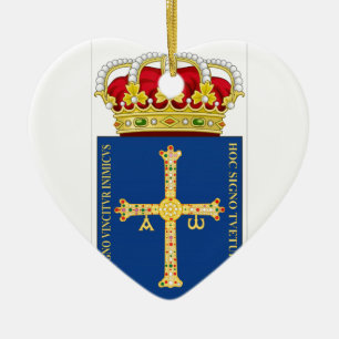 Asturias vapensköld (Spanien) Julgransprydnad Keramik