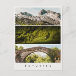 Asturias views and landscapes Travel photo Collage Vykort