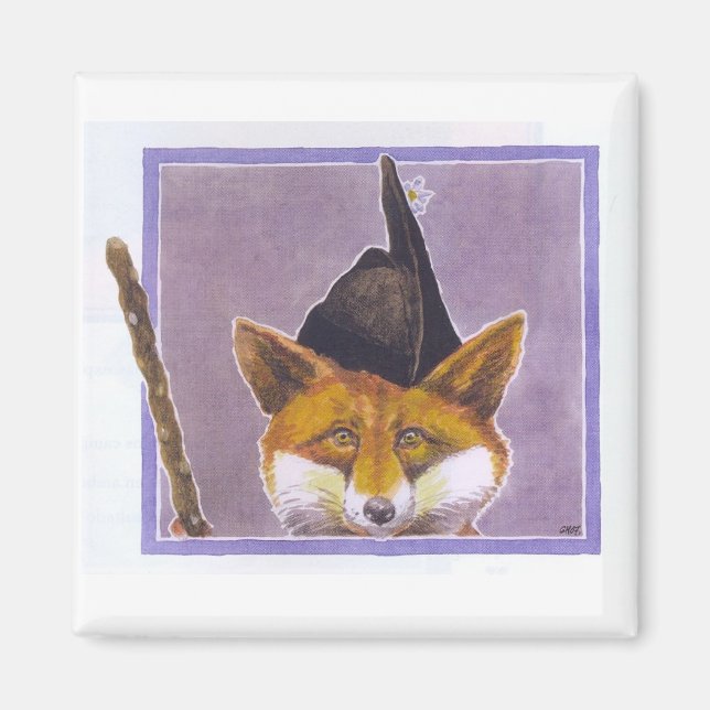 Asturien Fox Magnet Square (Framsidan)