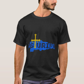 Asturien Karta och Flagga - Asturien, som är hårt T Shirt