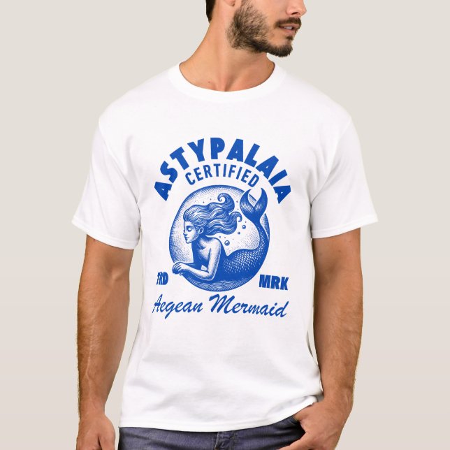 Astypalaia: certifierad egeisk havsjungfru t shirt (Framsida)