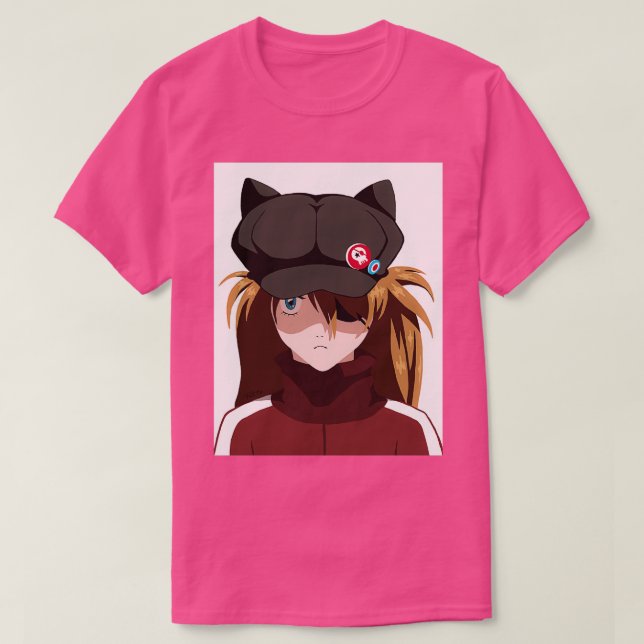 Asuka Black Hat Evangelion Q T Shirt (Design framsida)