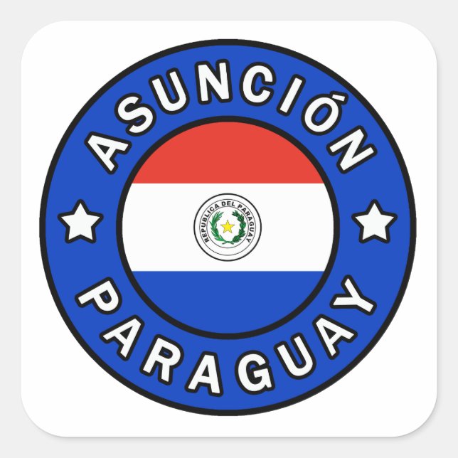 Asunción Paraguay Fyrkantigt Klistermärke (Framsida)