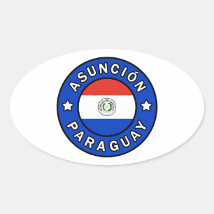 Asunción Paraguay Ovalt Klistermärke