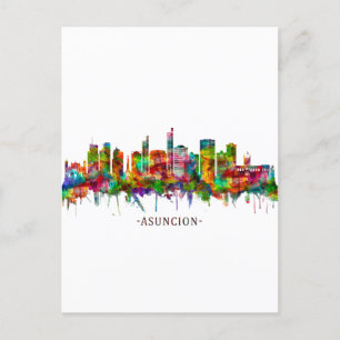 Asuncion Paraguay Skyline Inbjudan Vykort