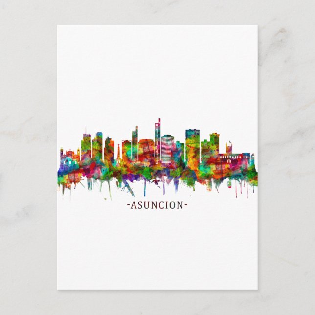 Asuncion Paraguay Skyline Inbjudan Vykort (Framsida)