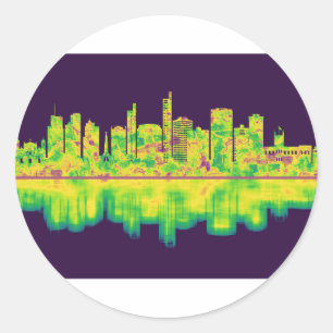 Asuncion Paraguay Skyline Runt Klistermärke