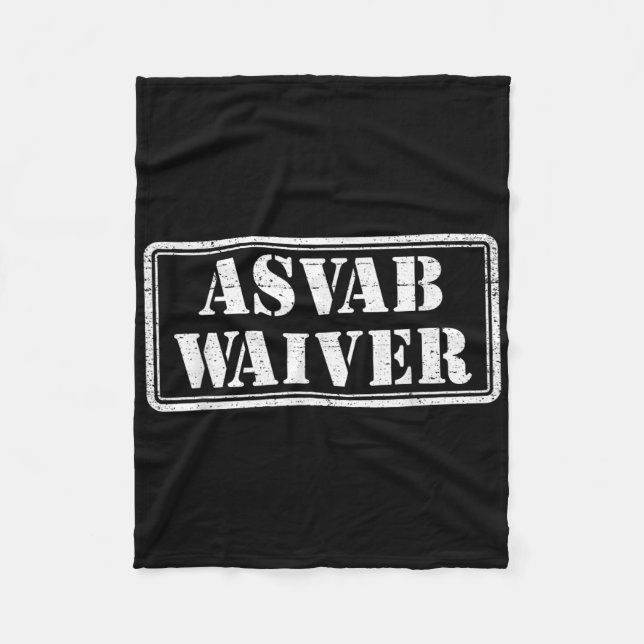 Asvab Waiver Military Veteran Humor Funny Asvab Wa Fleecefilt (Framsidan)