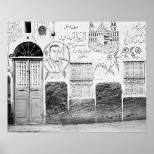 Aswan Egypten, Dekorerat hus Poster