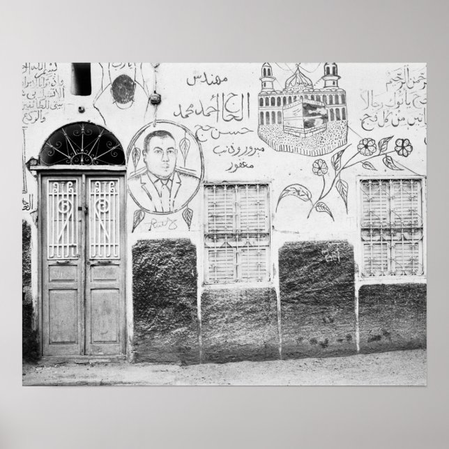 Aswan-Egypten, dekorerat hus Poster (Framsidan)