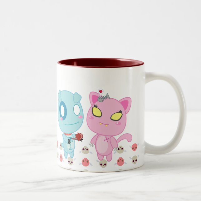 Asyl & Nadel valentin - min hjärta är din Två-Tonad Mugg (Höger)