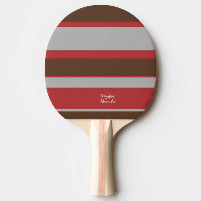 Asymmetric Stripes Horizontal Lines Gray Red Brown Pingisracket (Framsidan)