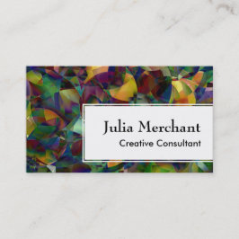 Asymmetrical vit över mångfärgad abstrakt visitkort