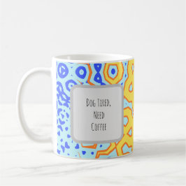 Asymmetrisk blå och Grönt Abstrakt Mönster Kaffemugg