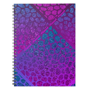 Asymmetrisk lila, Rosa och blå modern mosaik Anteckningsbok