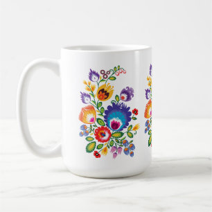 Asymmetrisk polk Wycinanki Kaffemugg