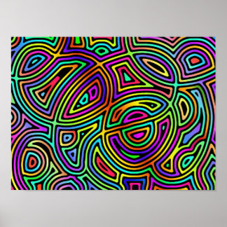 Asymmetriska abstrakter för regnbåge poster