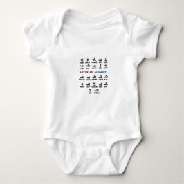 Asyriansk alfabet babyonesie t shirt