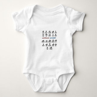 Asyriansk alfabet babyonesie t shirt