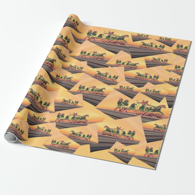 Asyrisk Warrior Wrapping Papper Presentpapper (Utrullad)