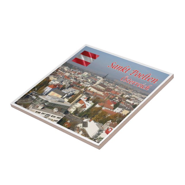 AT012 SANKT PÖLTEN Österrike Kakelplatta (Sidan)