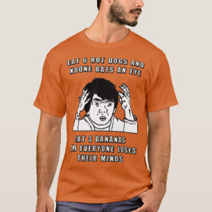 Ät 6 Hett Hundar 3 Bananas Meme Vegan Vegetarian T Shirt