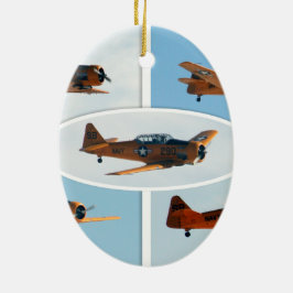 AT-6 Texan WWII Krig Flygplan Julgransprydnad Keramik