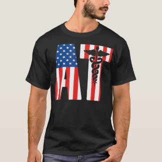 AT American Flagga Athletic Trainer T Shirt