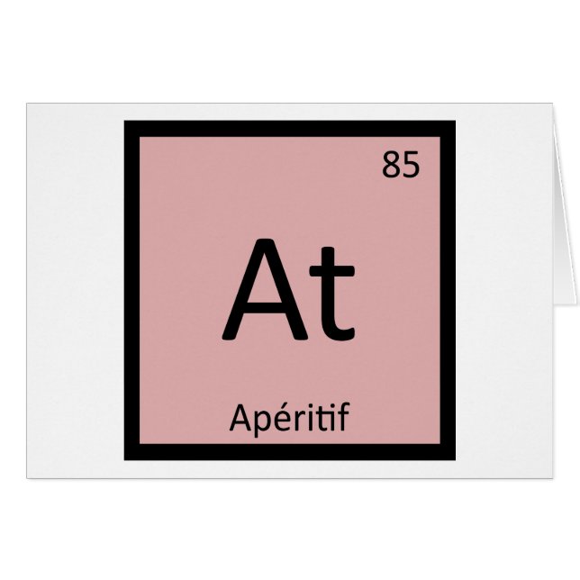 At - Aperitif Kemi Periodiska Systemet Symbol Hälsningskort (Framsidan Horizontal)