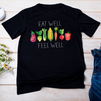 Ät Bra Mår Bra Vattenfärg Organiska Grönsaker T Shirt