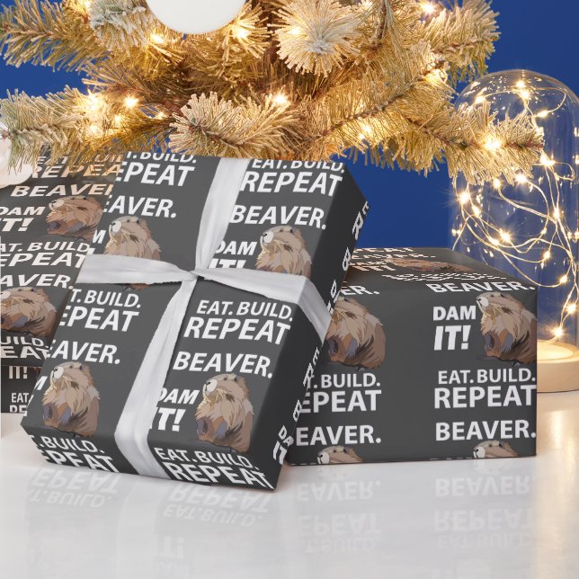Ät Bygg Upprepa lustigt Beaver Presentpapper (Helgdagar)