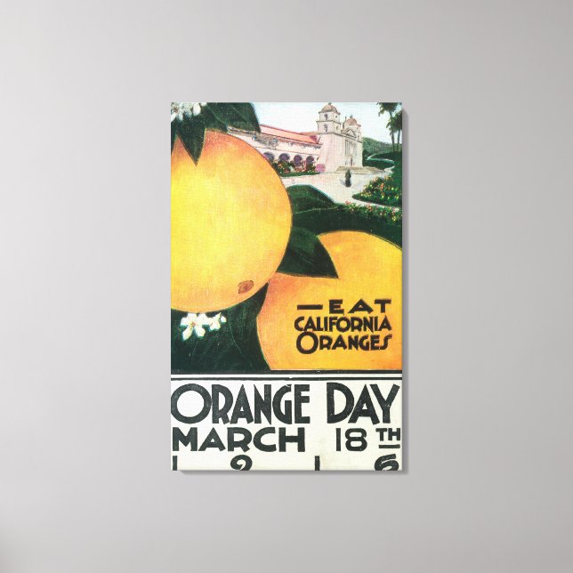 Ät CA-Orangar på Orange Dag Canvastryck (Framsida)